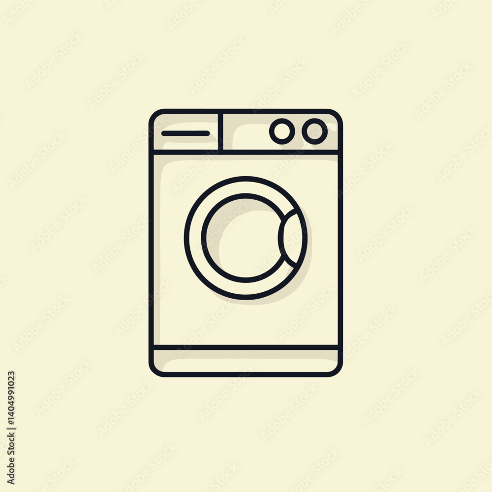 Front-loading washing machine icon. Illustration of a laundry appliance for cleaning clothes. Front-loading washing machine icon. Illustration of a laundry appliance for cleaning clothes.