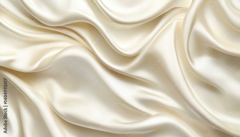 Elegant Cream Silk Fabric Flowing and Draping in Soft Luxurious Waves Elegant Cream Silk Fabric Flowing and Draping in Soft Luxurious Waves