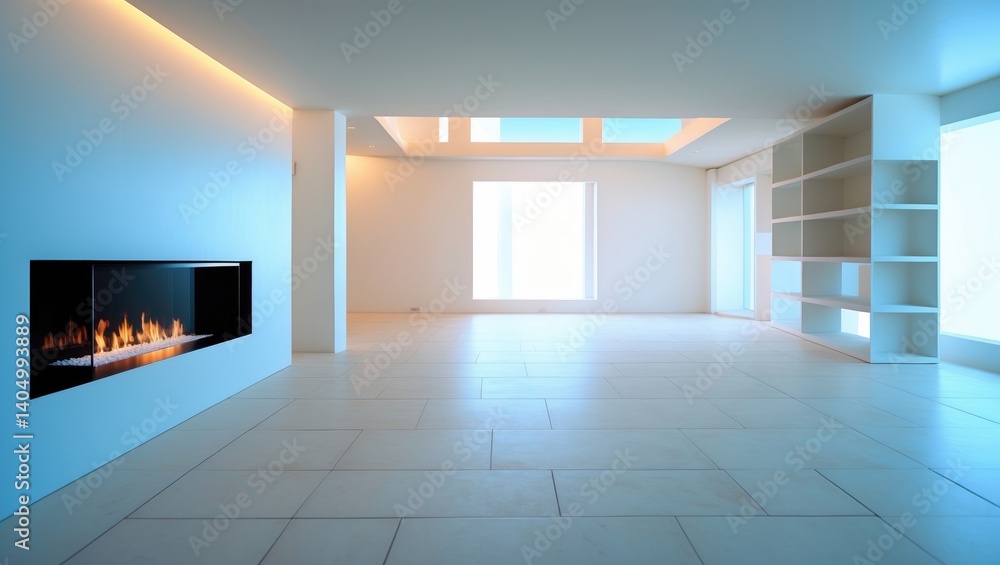 Obraz premium Interior view of an empty new house's living room