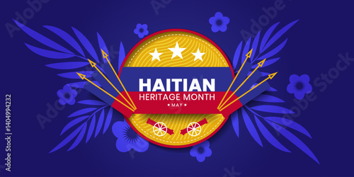 Haitian Heritage Month background. Holiday concept. For background, banner, placard, card, and poster design, vector illustration.