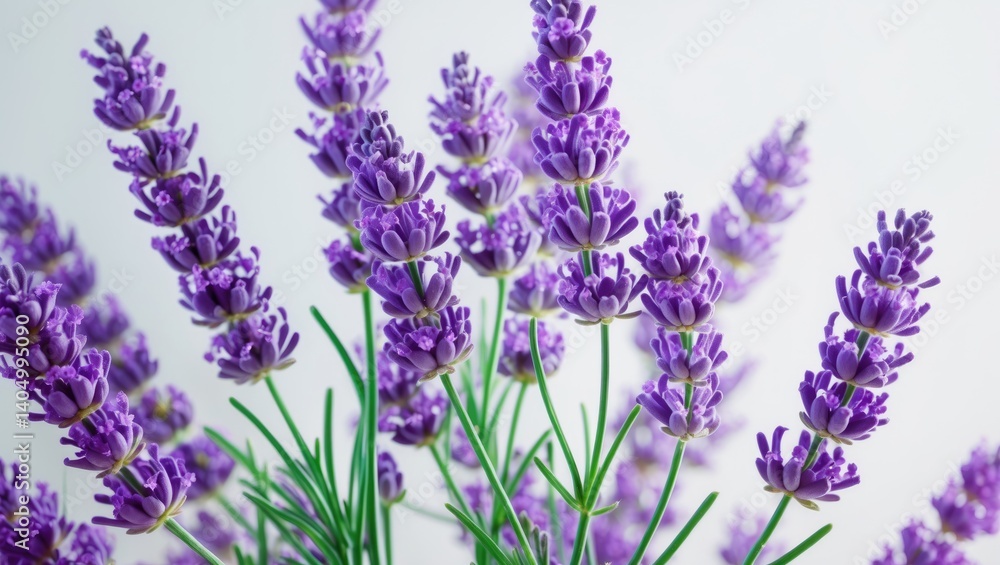 Naklejka premium Lavender blooms set against a background