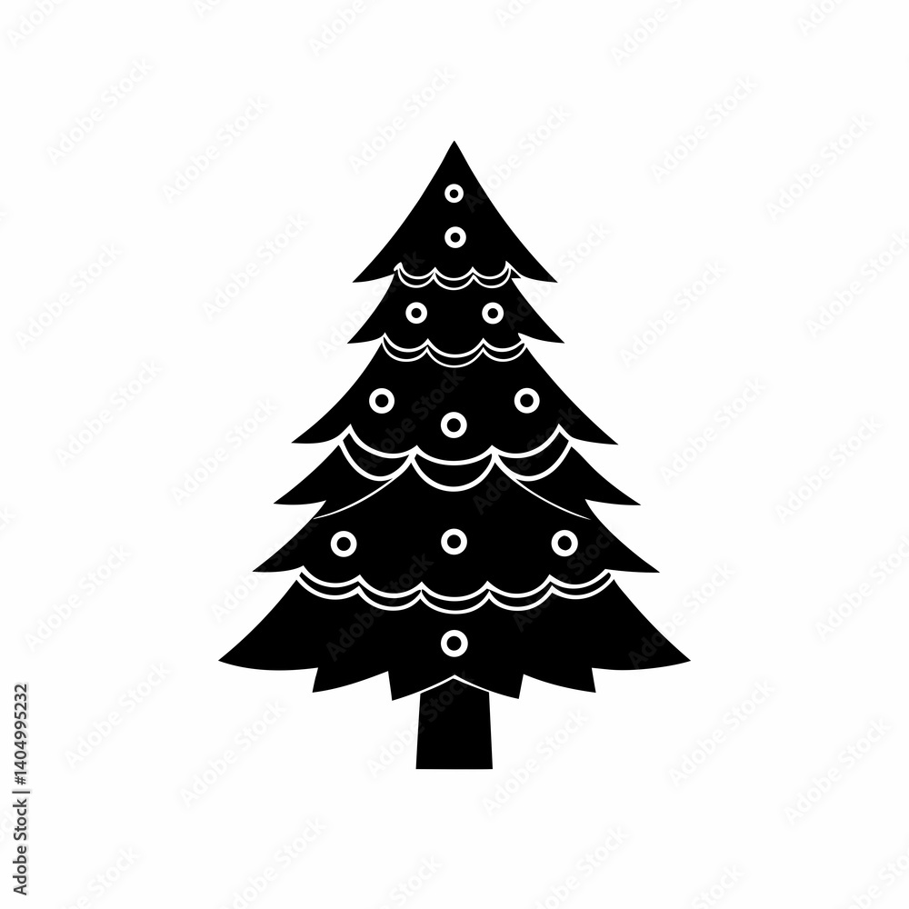 Obraz premium creative details Christmas Tree Icon Vector Illustration