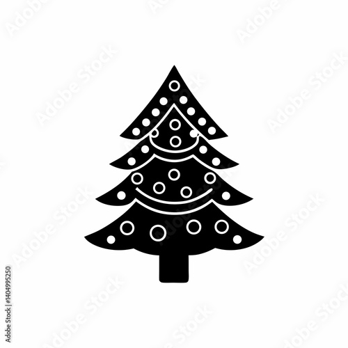 creative details Christmas Tree Icon Vector Illustration