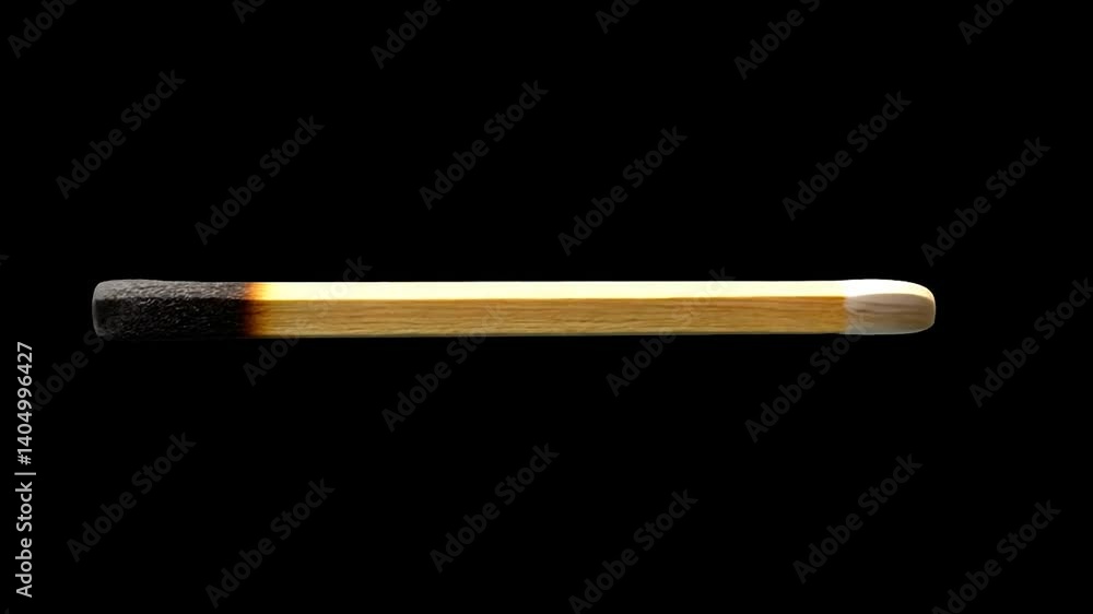 Burned matchstick on black background Burned matchstick on black background