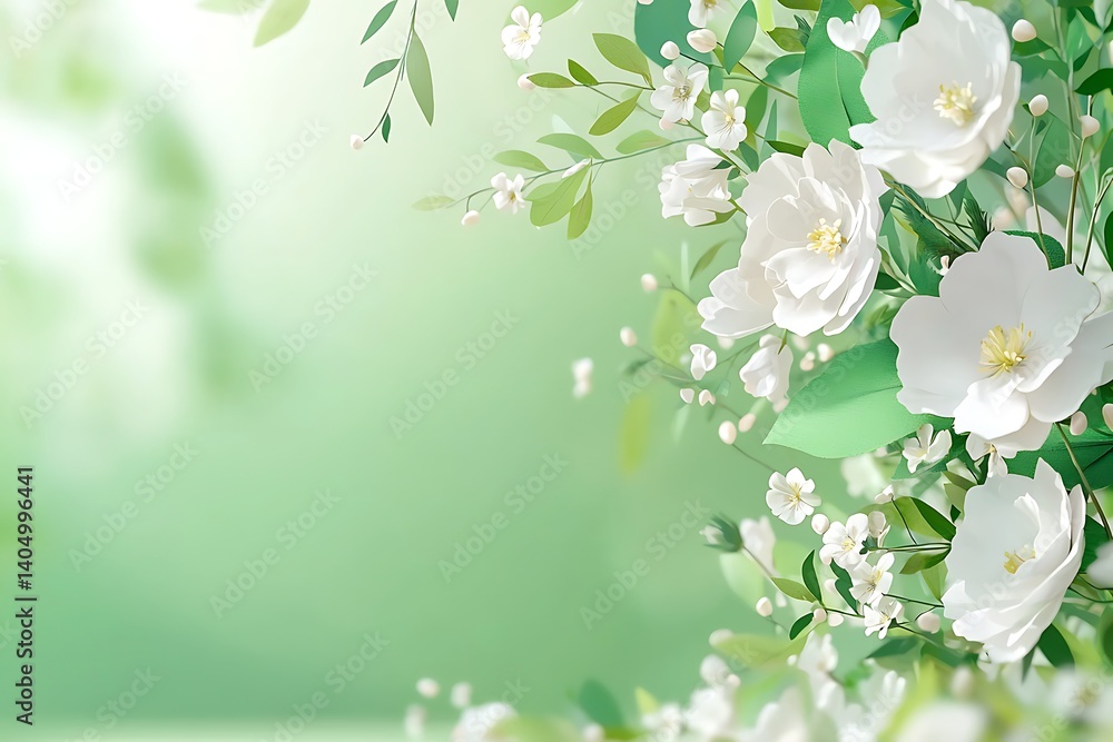 Fototapeta premium White Flowers Spring Background