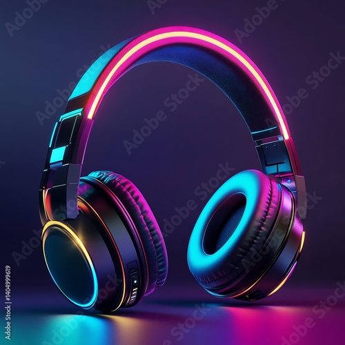 3D Headphones Gamer Icon A stylish gaming headset