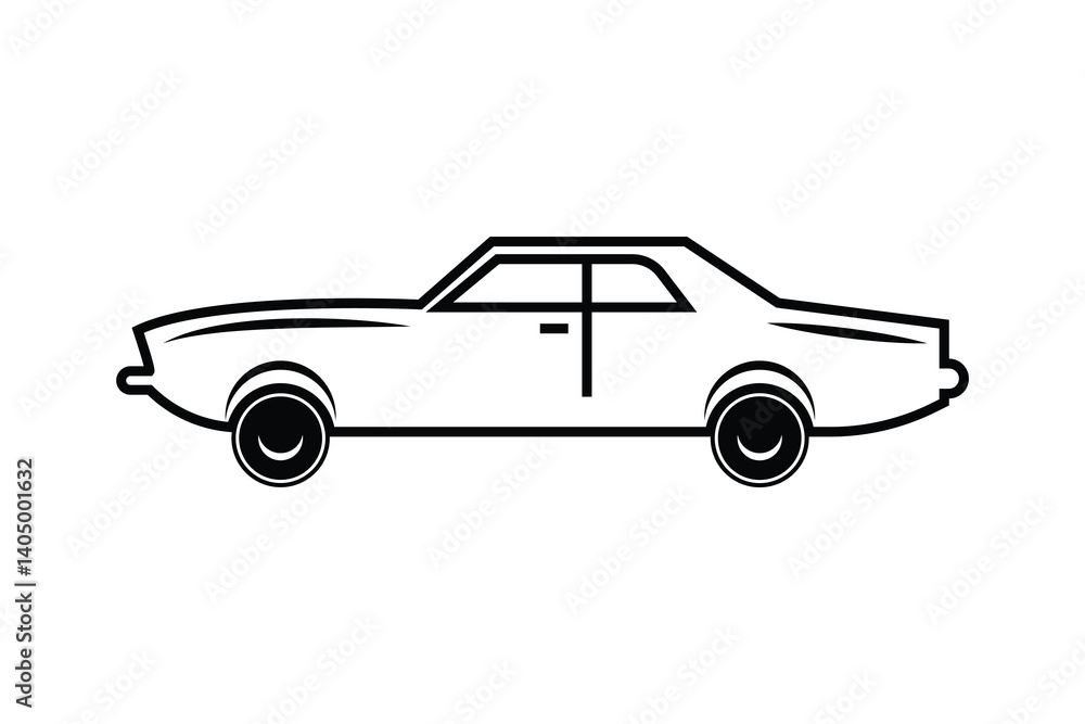 Car silhouettes line art vector on white background Car silhouettes line art vector on white background