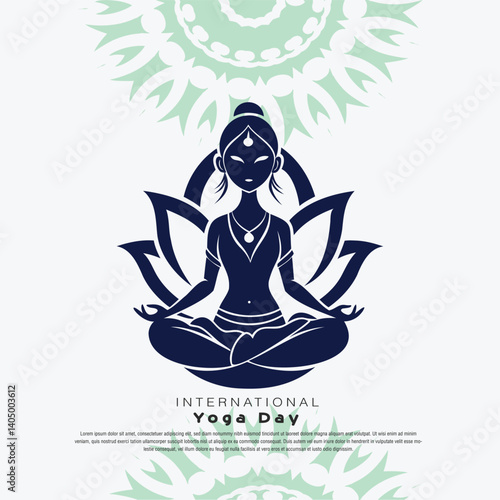 Girl in Lotus Pose Silhouette Yoga Art