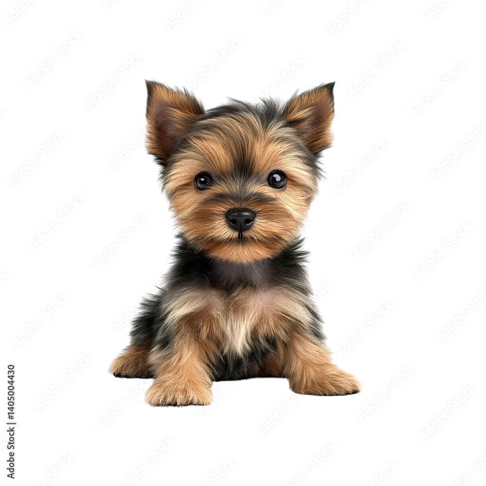 Adorable Yorkshire Terrier Puppy Sitting, Studio Shot Adorable Yorkshire Terrier Puppy Sitting, Studio Shot