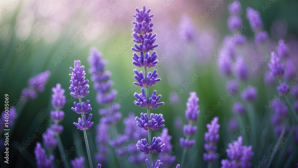 Bokeh background featuring lavender. Bokeh background featuring lavender.