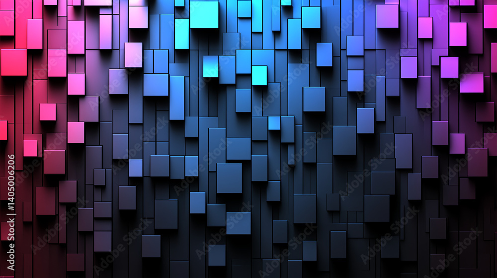 Color gradient geometric wall, showcasing the abstract beauty of modern art Color gradient geometric wall, showcasing the abstract beauty of modern art