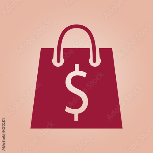 Shopping bag trendy icon gallant abstract vector illustration colorful artwork lovely design