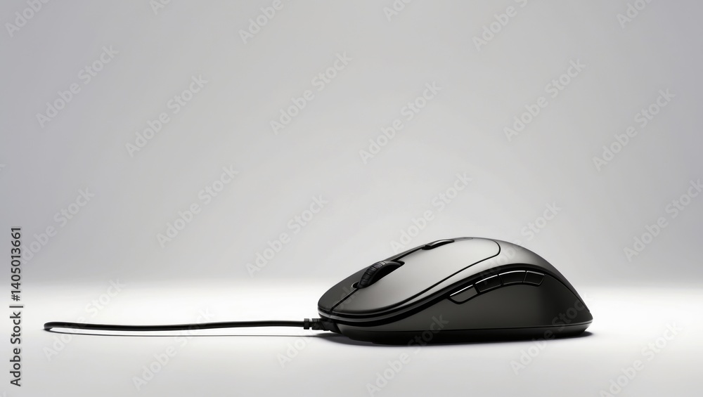 isolated black computer mouse against a white backdrop isolated black computer mouse against a white backdrop