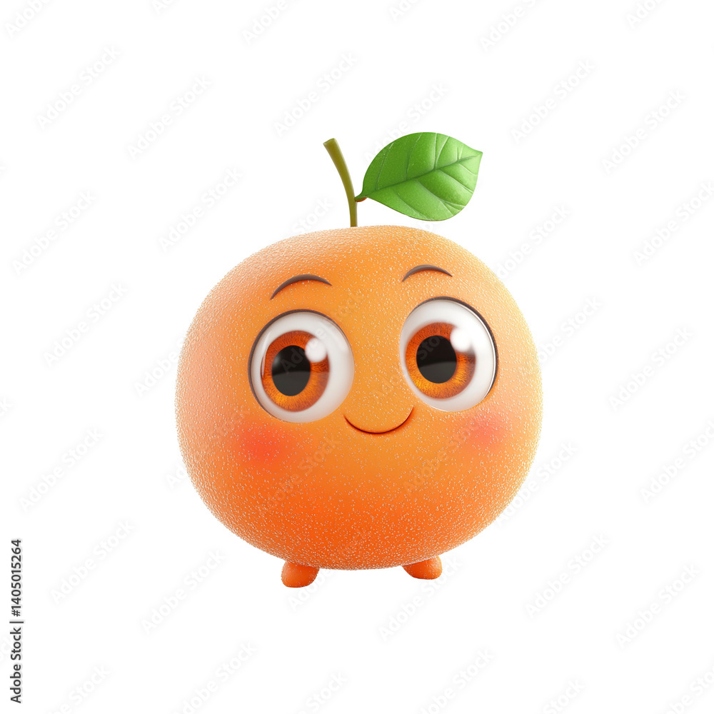 Adorable 3D Render of a Happy Orange Character Adorable 3D Render of a Happy Orange Character