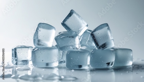 Isolated pile of crushed natural ice cubes on background