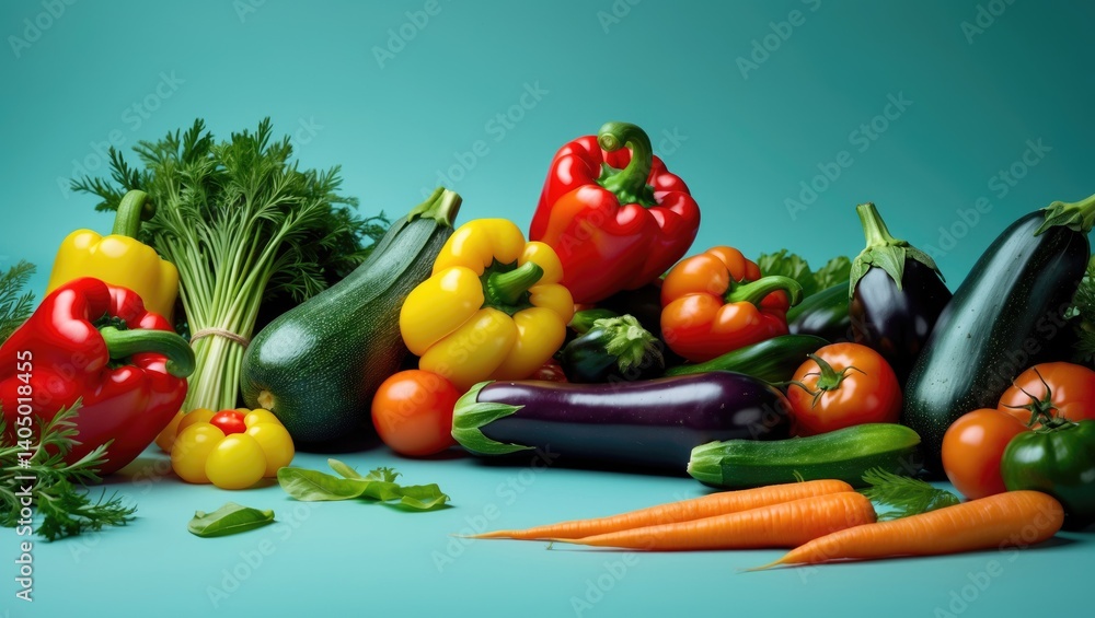 Vibrant tasty veggies cascading with clear area, nutritious food banner Vibrant tasty veggies cascading with clear area, nutritious food banner