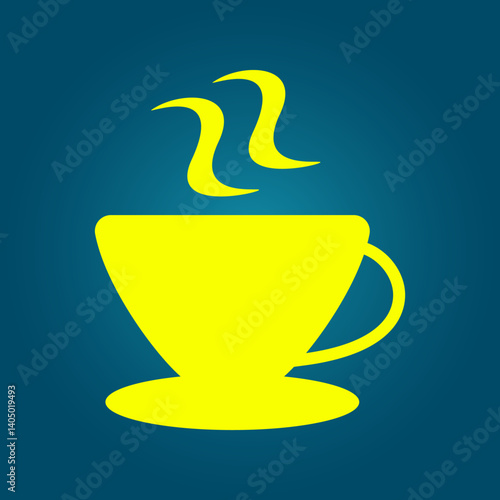 Hot coffee trendy icon sophisticated abstract vector illustration colorful artwork lovely design