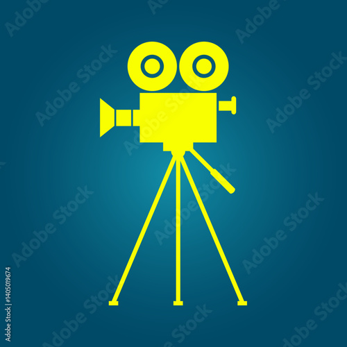 Video camera trendy icon sophisticated abstract vector illustration colorful artwork lovely design