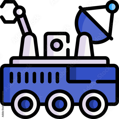 mars rover Illustration on a white background     