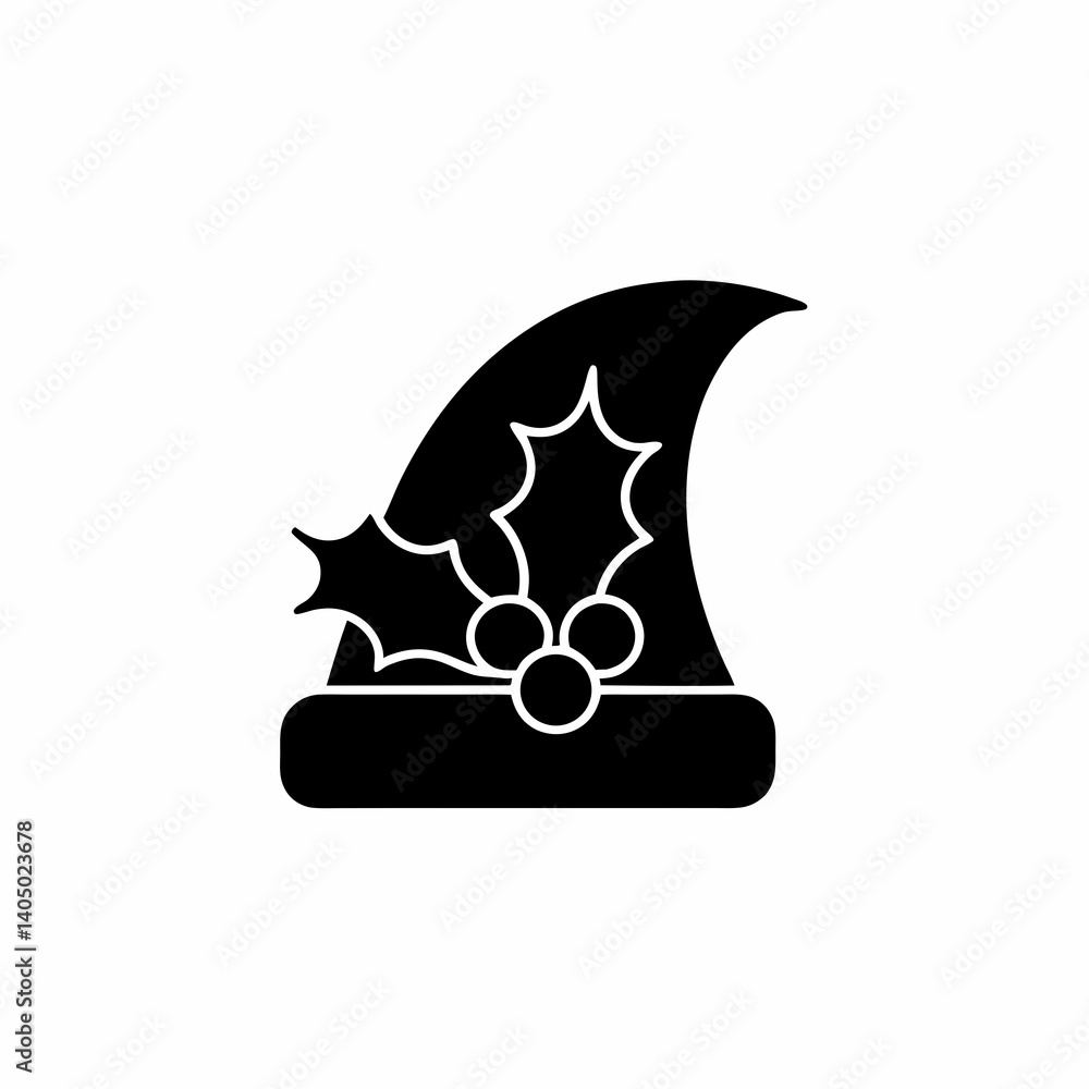 Fototapeta premium creative details Christmas Hat Icon Vector Illustration