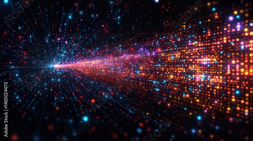 Wallpaper Mural Abstract Digital Stream: A Symphony of Light and Data Torontodigital.ca