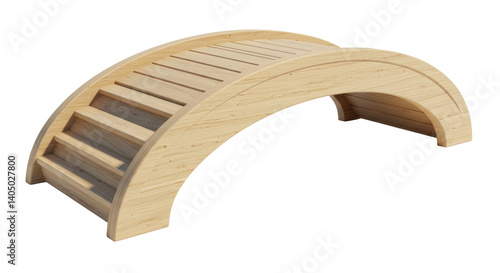 Isolated Wooden Garden Bridge