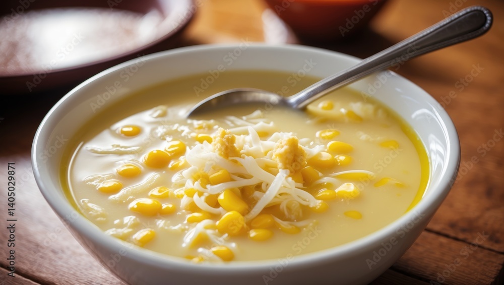 Thick broth egg flower soup made with beaten eggs. Thick broth egg flower soup made with beaten eggs.
