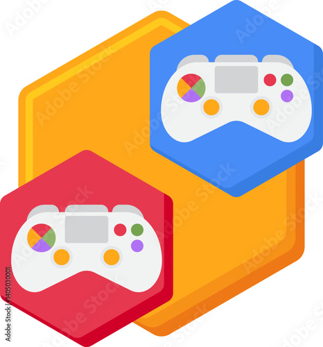 multiplayer Illustration on a white background     