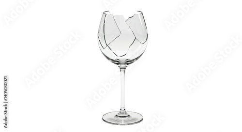 Isolated Broken Wine Glass