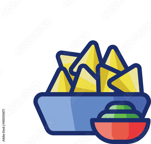 nachos Illustration on a white background     