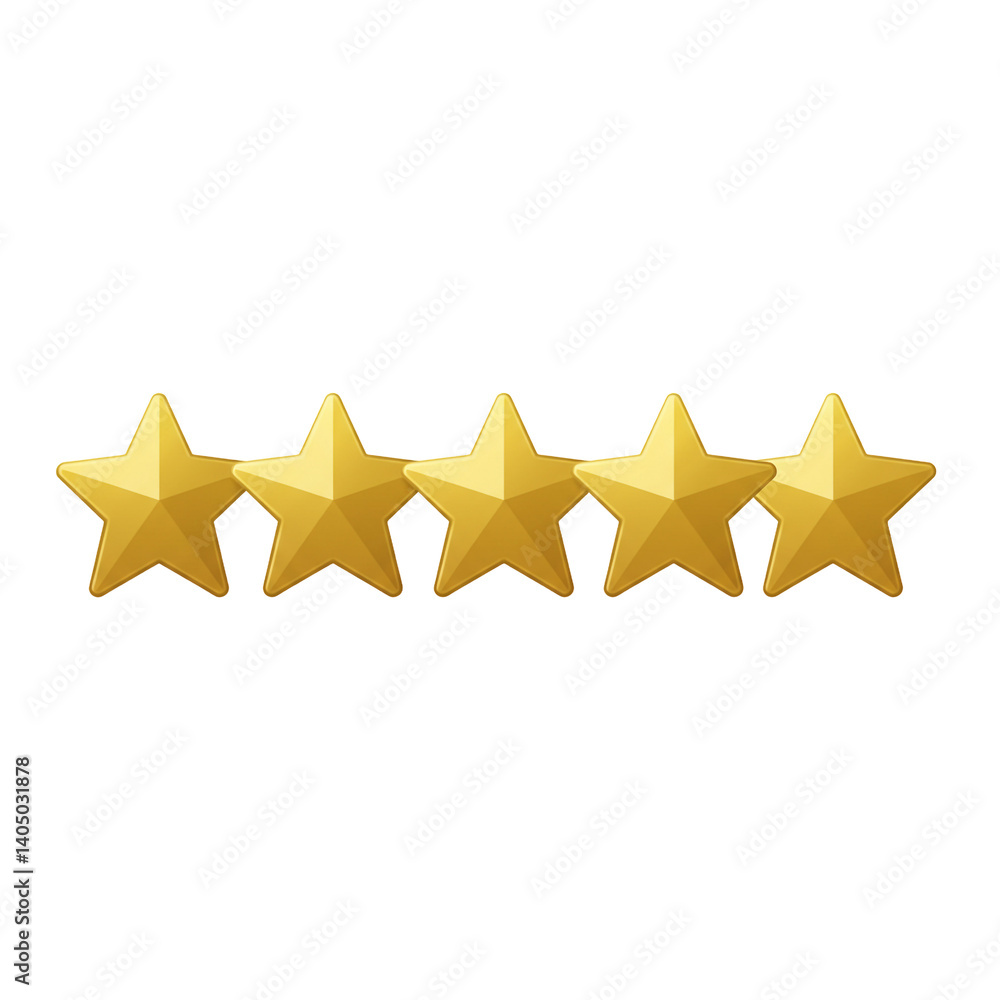 3D Golden Stars Rating Feedback Review System Quality Assessment Customer Satisfaction Symbol 3D Golden Stars Rating Feedback Review System Quality Assessment Customer Satisfaction Symbol