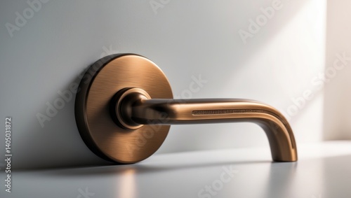 Wallpaper Mural Bronze-colored door handle positioned on a white backdrop Torontodigital.ca
