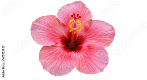 Isolated Single Pink Hibiscus Flower