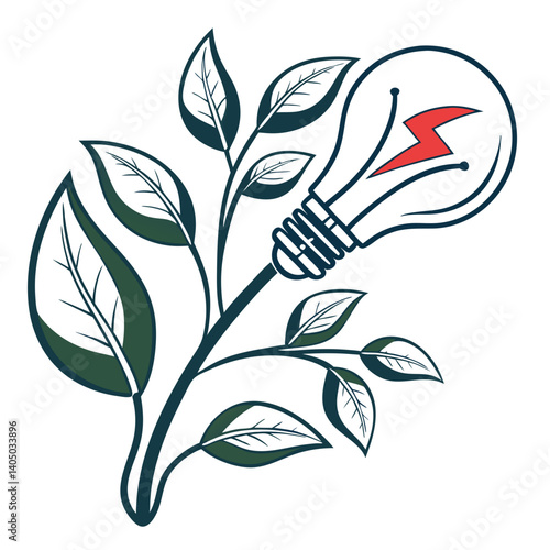 Green Eco Power Icons and Elements for Renewable Energy Designs