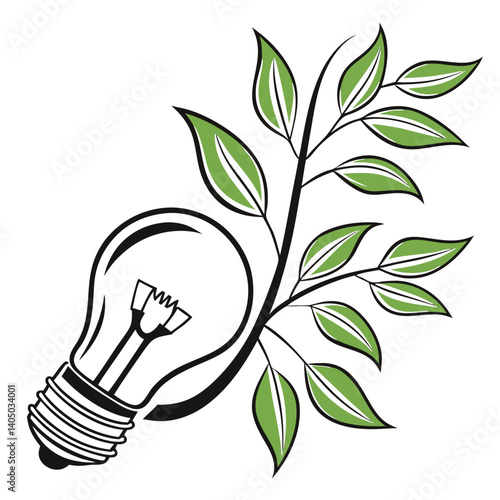 Eco Power Vector Illustration for Clean Energy and Sustainability Concepts