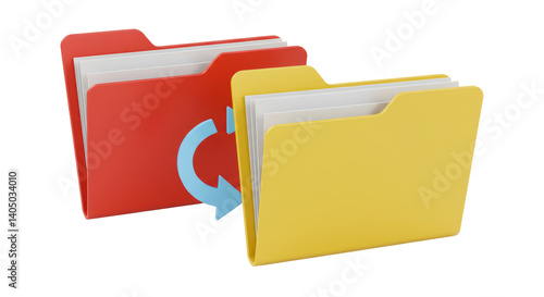 Isolated Folder Transfer Illustration