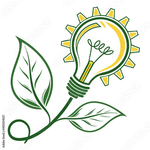 Eco Power Vector Illustration for Clean Energy and Sustainability Concepts