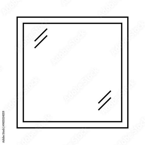 Simple square mirror icon. Vector.