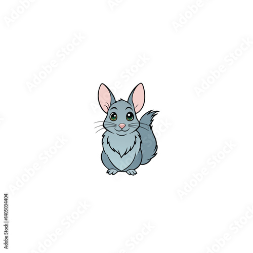 Chinchilla on white background