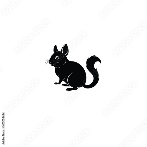 Chinchilla silhouette on white background