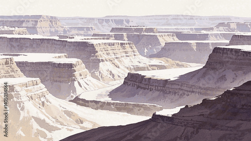 Cliffside bloom canyon isolated vector illustration svg 