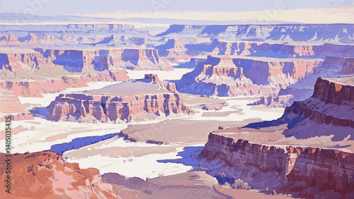 Vivid depths canyon isolated vector illustration svg 