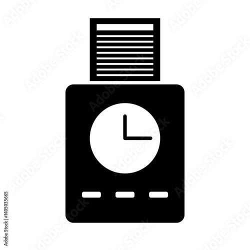 Time card silhouette icon. Vector.