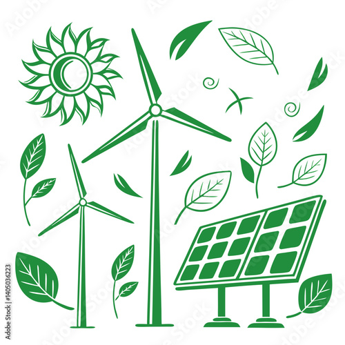 Green Energy Vector Illustration for Sustainable and Eco-Friendly Projects