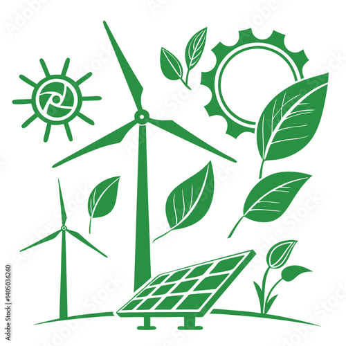 Green Energy Vector Illustration for Sustainable and Eco-Friendly Projects