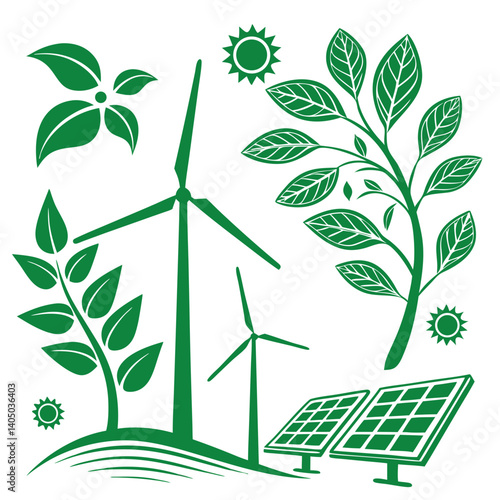 Green Energy Vector Illustration for Sustainable and Eco-Friendly Projects