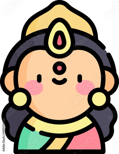 parvati Illustration on a white background  
