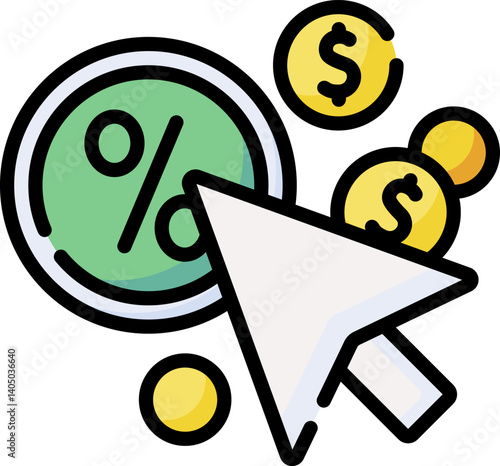 pay per click Illustration on a white background  