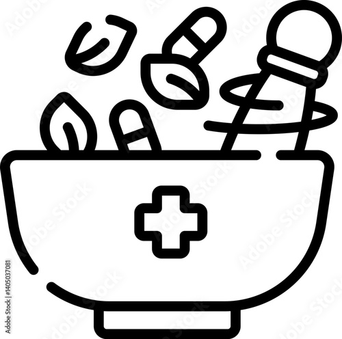 pestle Illustration on a white background    