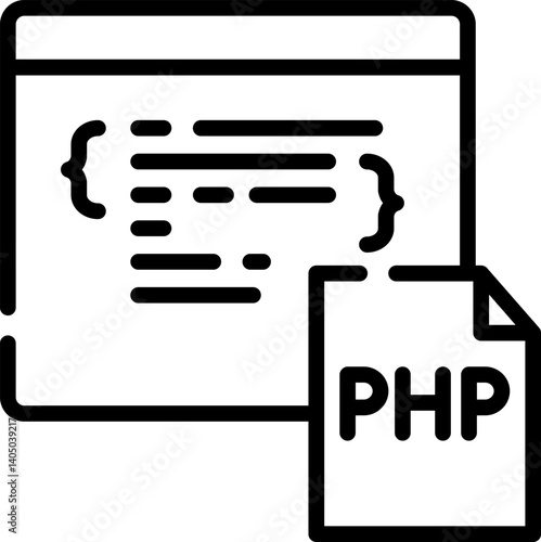 php Illustration on a white background     